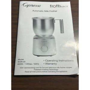 Jura Capresso 209.05 Milk Frother Replacement Instructions Manual Froth Select